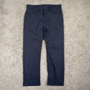 Prana Brion Pants Mens 34x30 Gray Slim Fit Stretch Hiking Outdoor Nylon Travel